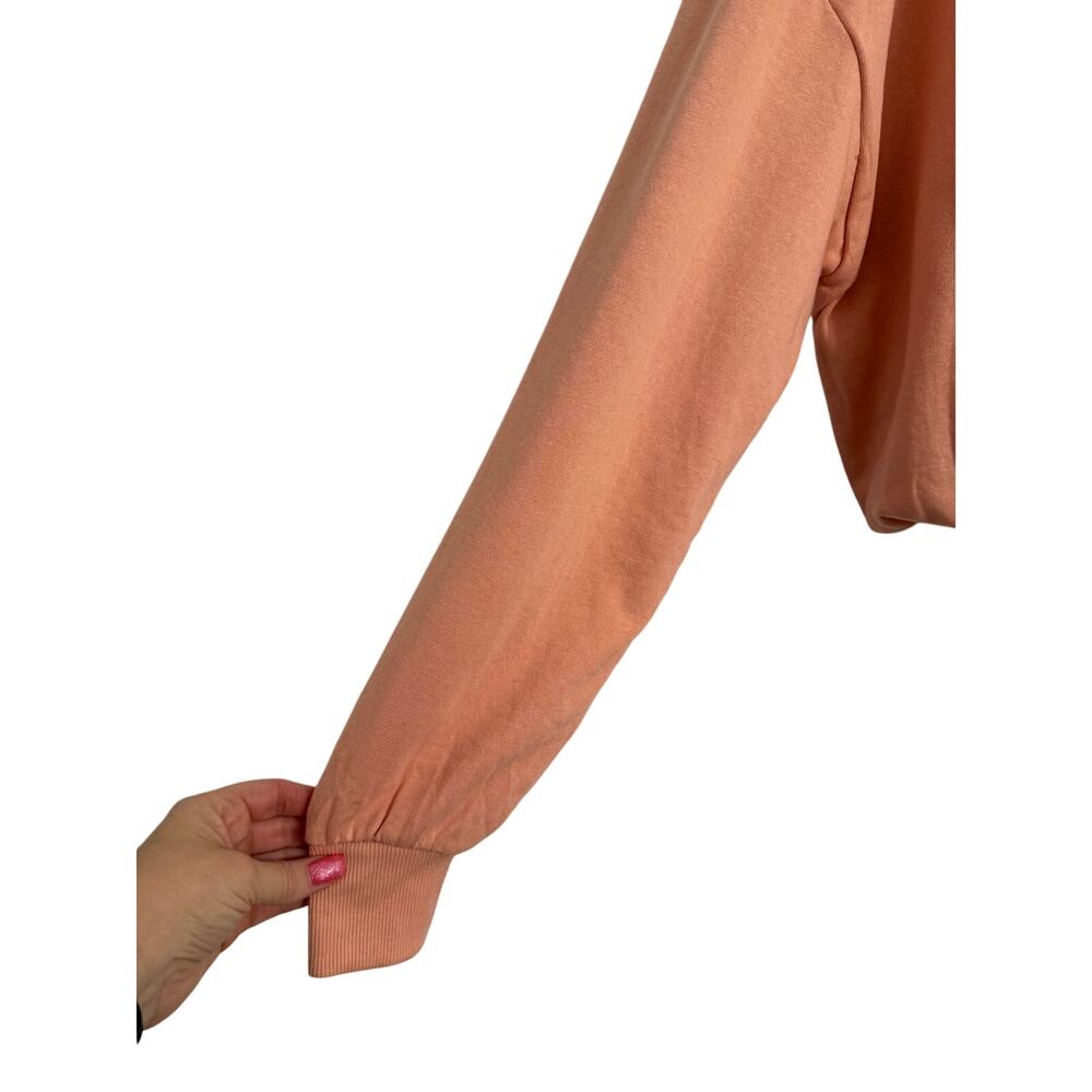 Wild Fable NWOT Cropped Bubble Hem Cozy Sweatshirt‎ Women's M Peach Athleisure - Picture 4 of 12